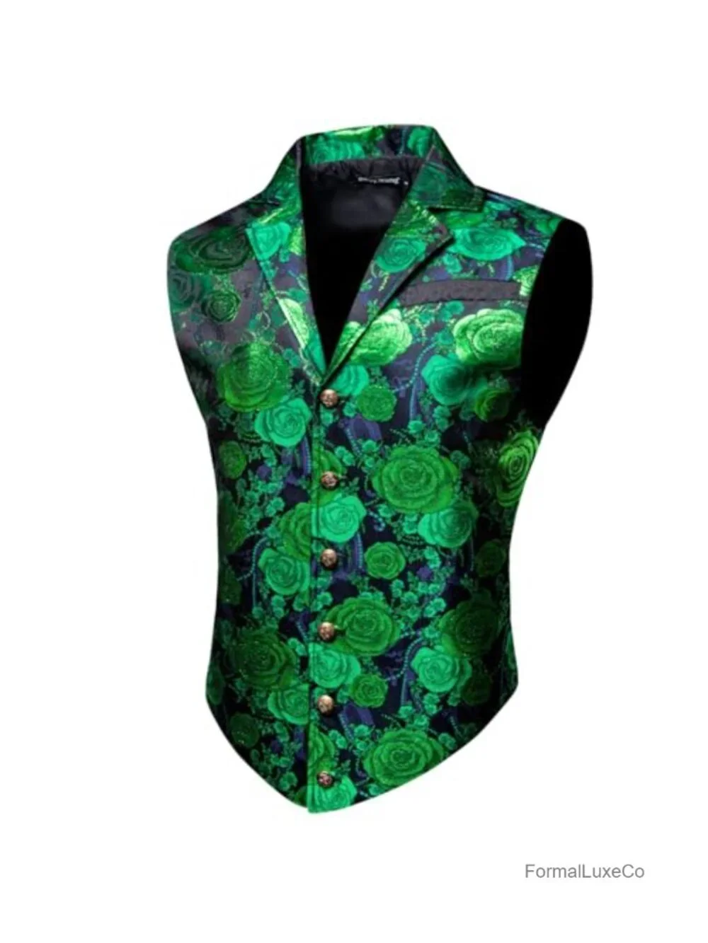 Mens Victorian Suit Vest Paisley Jacquard Steampunk Gothic Waistcoat Formal